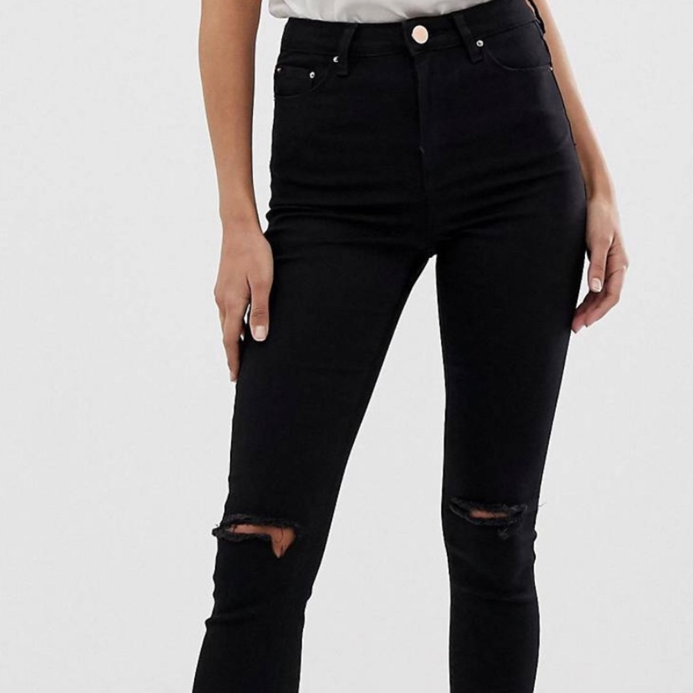 Cheap Monday high waist black wash skinny jeans